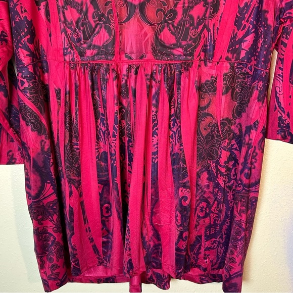 Energie One World Wear Size 2X Babydoll Boho 90's Y2K Beaded V-Neck Flowy Top - Picture 9 of 11